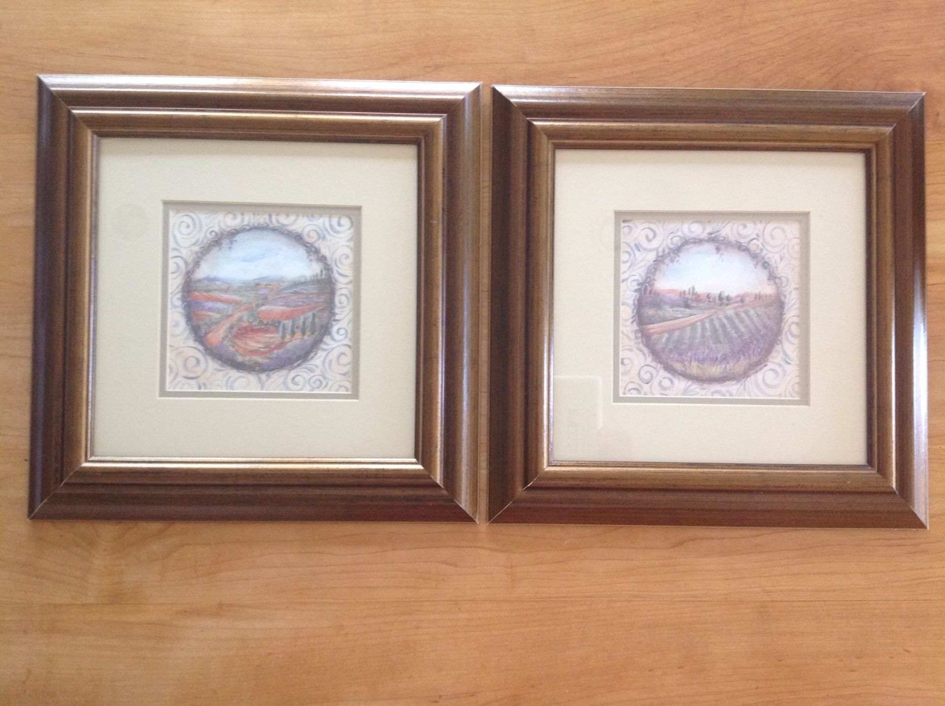 Kate Miller McRostie framed prints: Vineyard II and IV