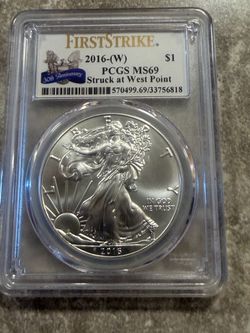 2016 Silver Eagle PCGS MS69 First Strike,30th Anniversary
