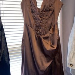 Woman’s Brown Silk Dress