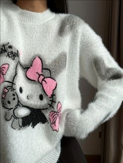 Hello Kitty Chenille Knit Sweater- Birthday/ Graduation Gift 🎀✨️💕