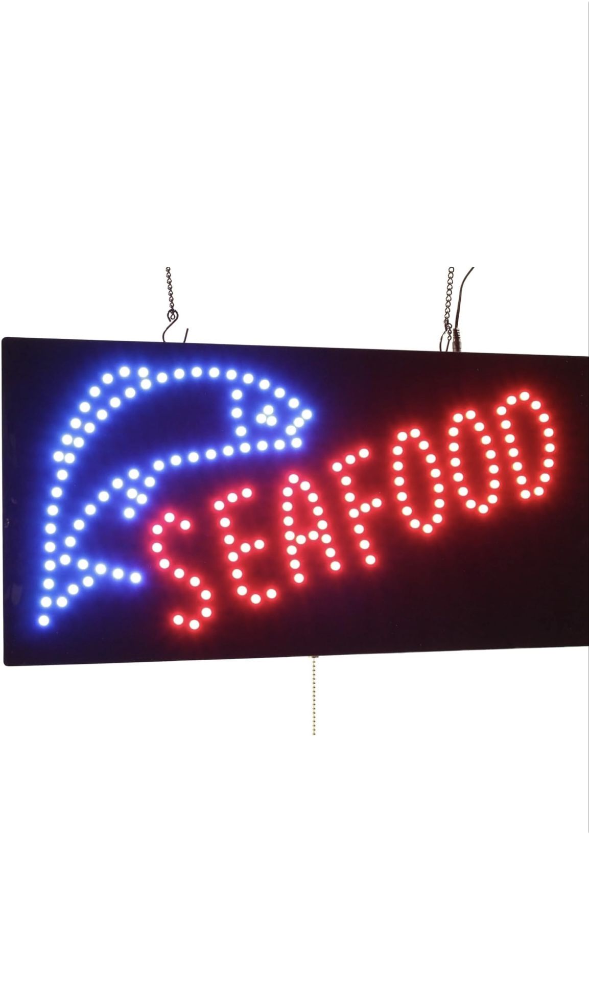 Seafood Sign, 24"x12", 60x30cm