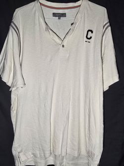 CAVI Men's Big & Tall 4XL White Knit Short Sleeve Collared Button Logo Shirt