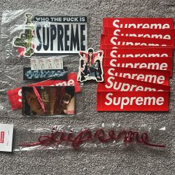 Supreme sticker lot w accessories 