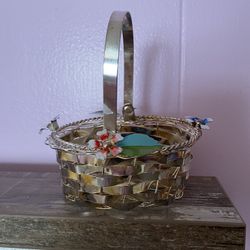 Hand Woven Silver Metal Baskets