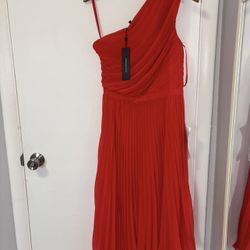 Mid-Length One Shoulder Red Dress