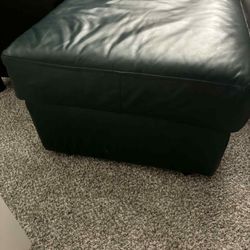 Oversized Leather Chair & Ottoman