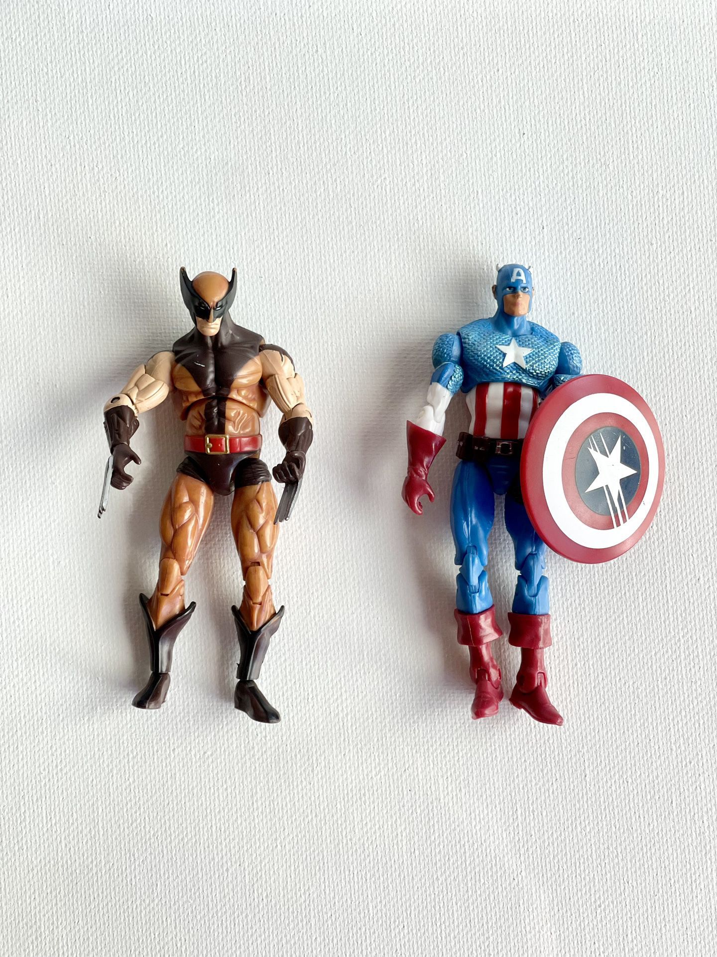 Wolverine & Captain America Marvel Figures Approx  4”H - Sold As Set $30