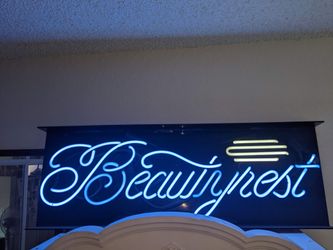 "Beauty Rest" serta neon sign