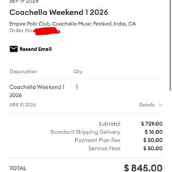 Coachella Weekend 1 W/ Shuttle