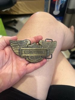 Harley Davidson Vintage Belt Buckle with Eagle Wings Logo Metal