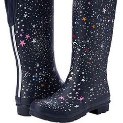 Joules Women’s Size 7  Welly Print  Navy Stars Waterproof Rain Boot ⭐️ NEW IN BOX ⭐️