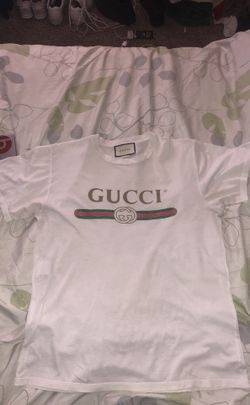 Distressed oversized Gucci logo T-shirt