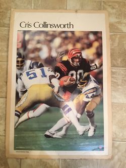 Chris Collinsworth poster mounted on art board. Poster is 35” x 23” with poster board an inch more all around but trimmable.