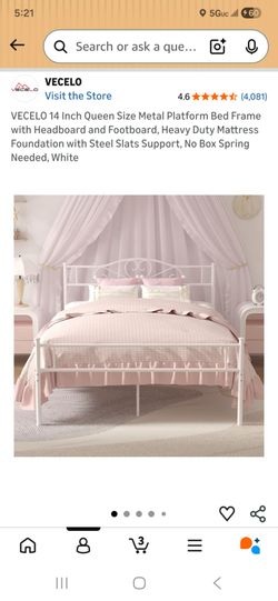VECLO Queen Size Metal Platform Bed Frame