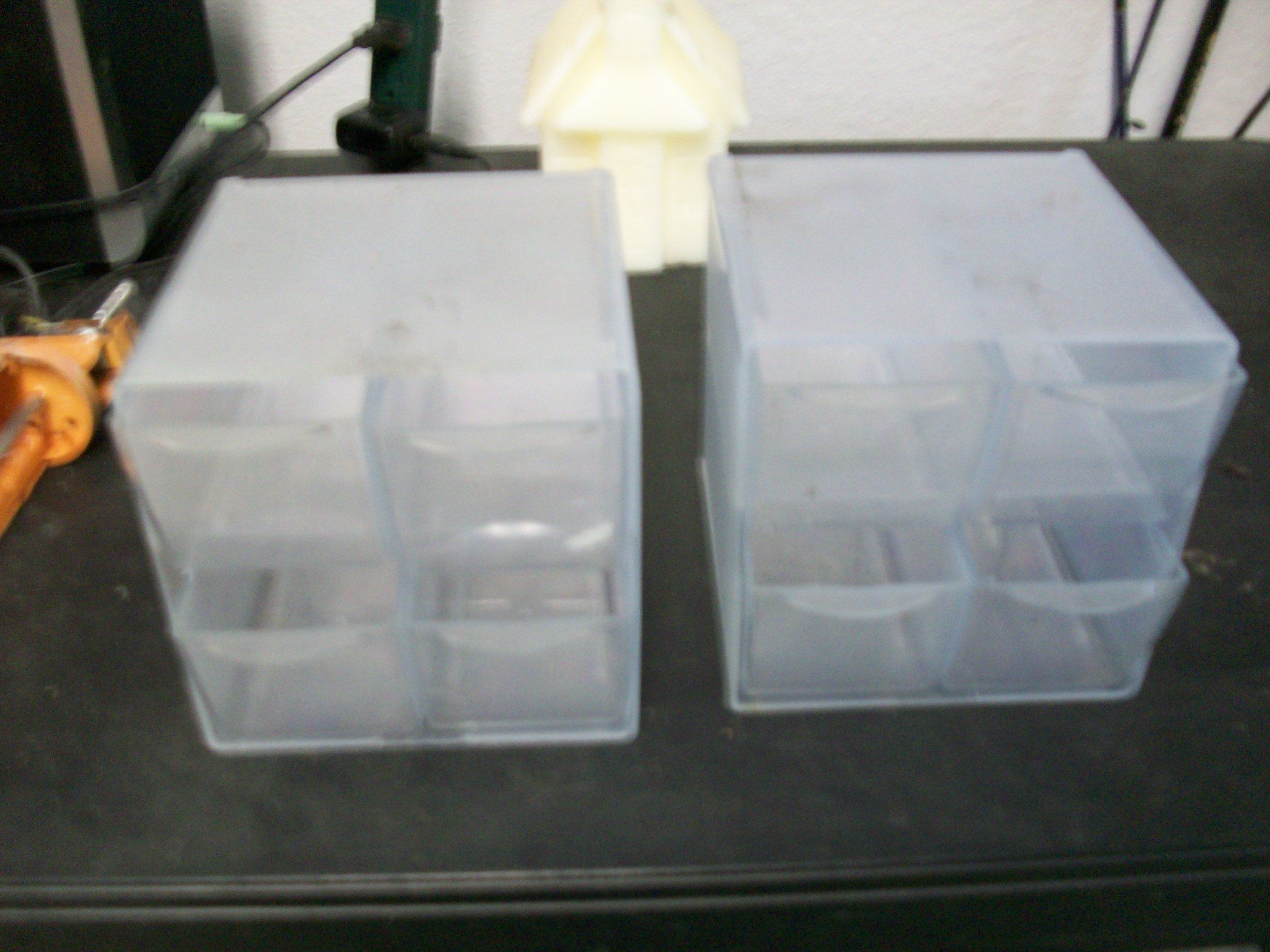 2 small 4 drawer storage organizers