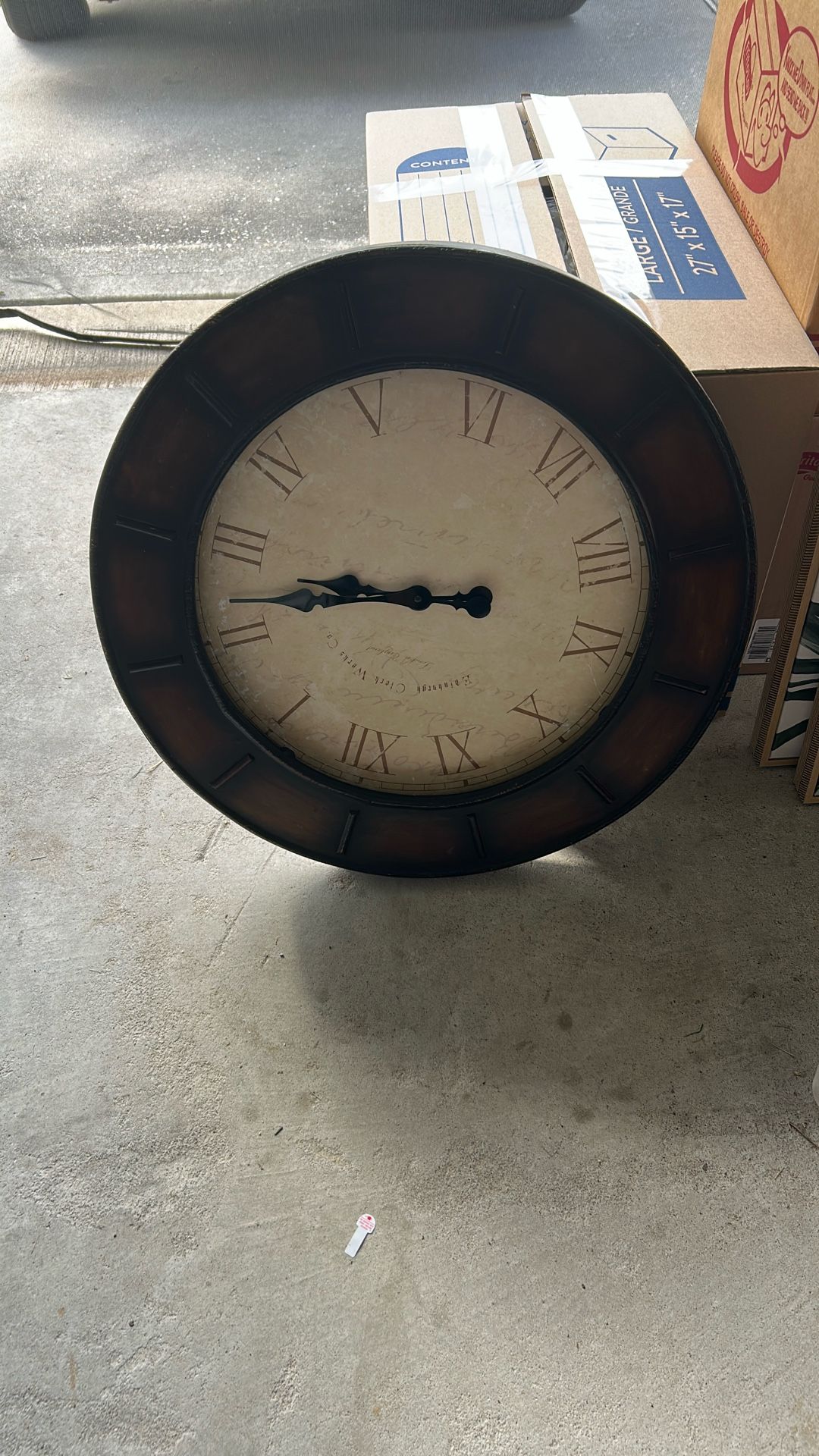 Hobby Lobby “Edinburgh Clock Works Co.” Wall Clock – 27” Vintage Roman Numeral