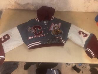 California teddy varsity jacket fashion nova