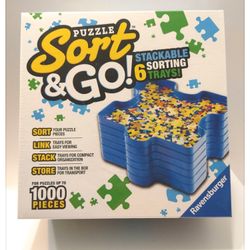 'Sort & Go!' 6 Stackable Sorting Trays For Puzzles Up To 1000pcs *NEW*