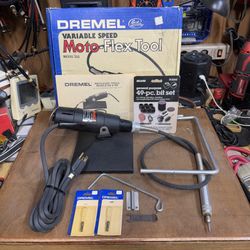 Vintage Dremel Moto-Flex 332 Variable Speed with Accessories, Stand, owner’s manual 
