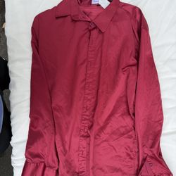 Burgundy long sleeve button up shirt(small) 