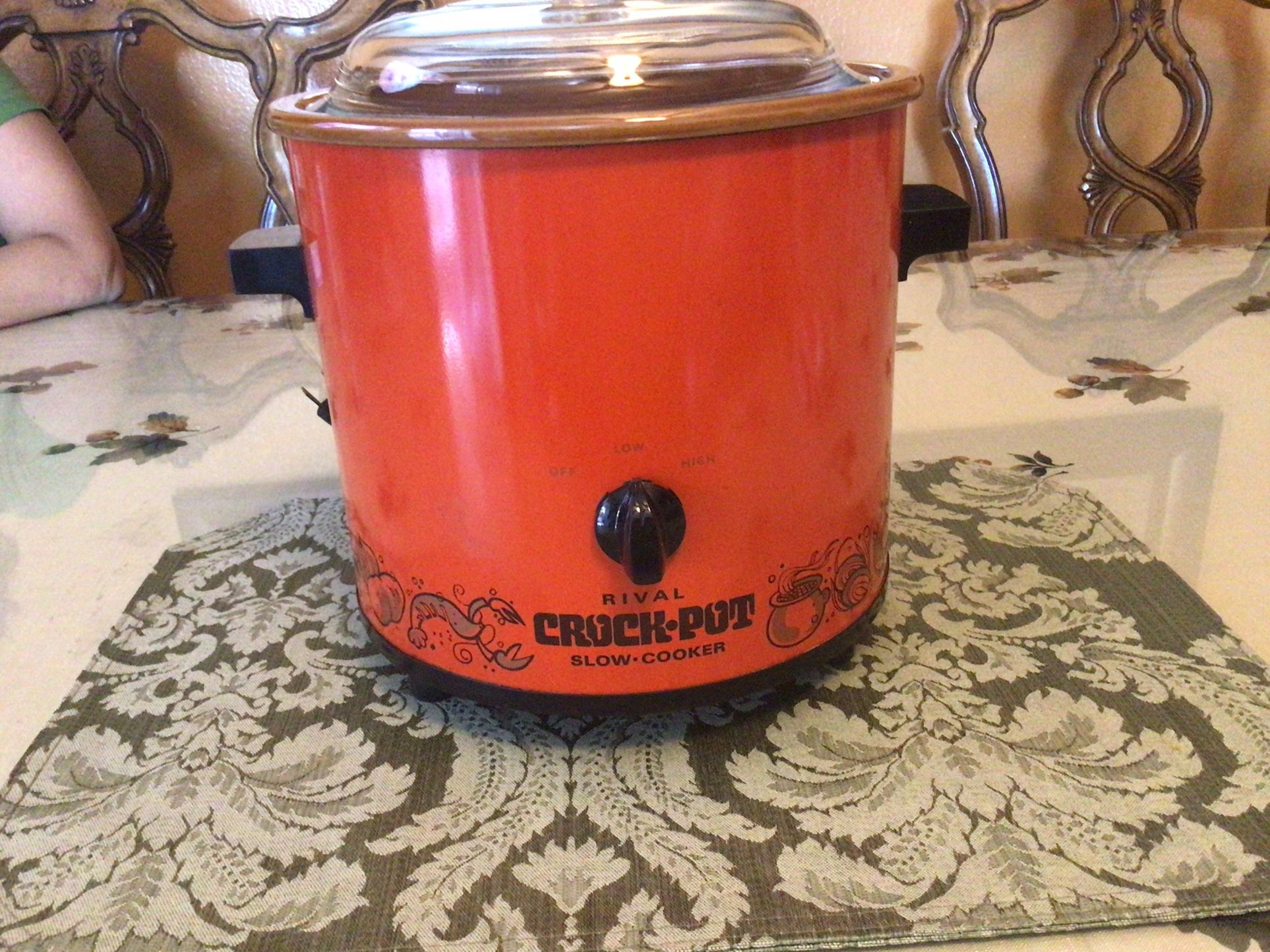 Vintage Orange Crock Pot Slow Cooker