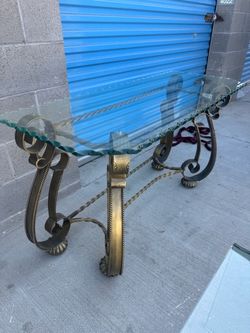 Vintage glass side table $200