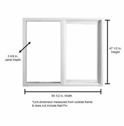 White Vinyl sliding door - 60(W)x48(H)- Free