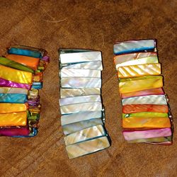 3 Mother Of Pearls Stretchy Bracelets 