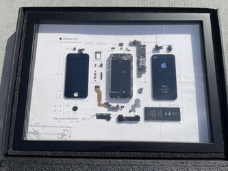 Brand New iPhone Exploded View Framed Wall Art  Xreart Black Frame