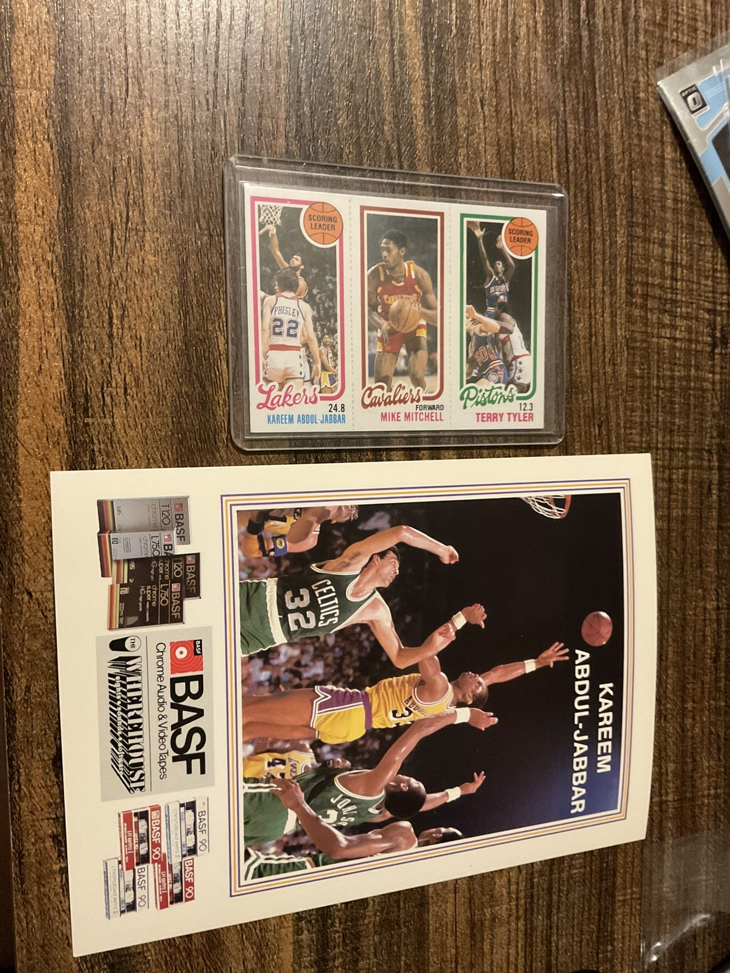 1980 Topps & 1984 BASF Kareem Abdul-Jabbar Basketball Cards Los Angeles Lakers Legend HOF 