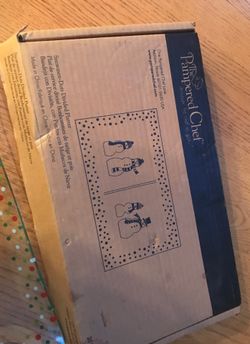 Pampered chef snowman dots platter