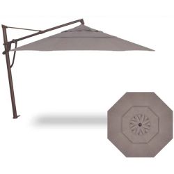 13 Foot Aluminum Manual Lift Octagon Cantilever Umbrella by Treasure Garden