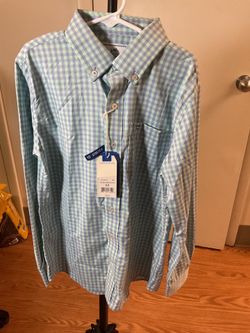 Southern Tide Tailored Fit Stretch Button-Down Long Sleeve Check Shirt Boys-M