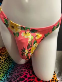 Handmade Pink Flower Thong-Small Waist