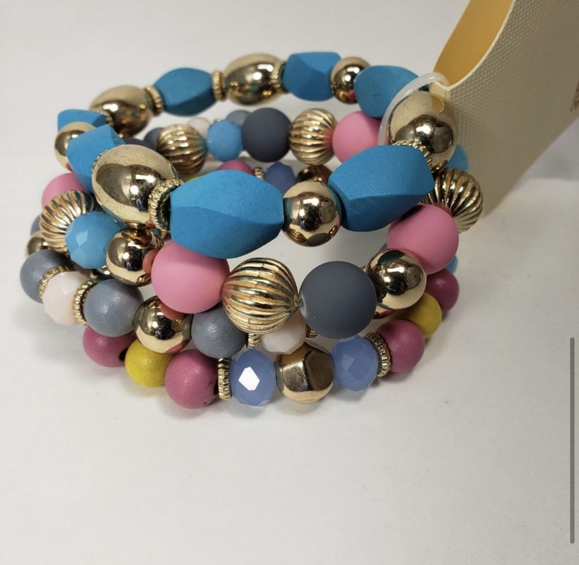 Sophia & Kate Mutli Colored Goldtone Beaded bracelets