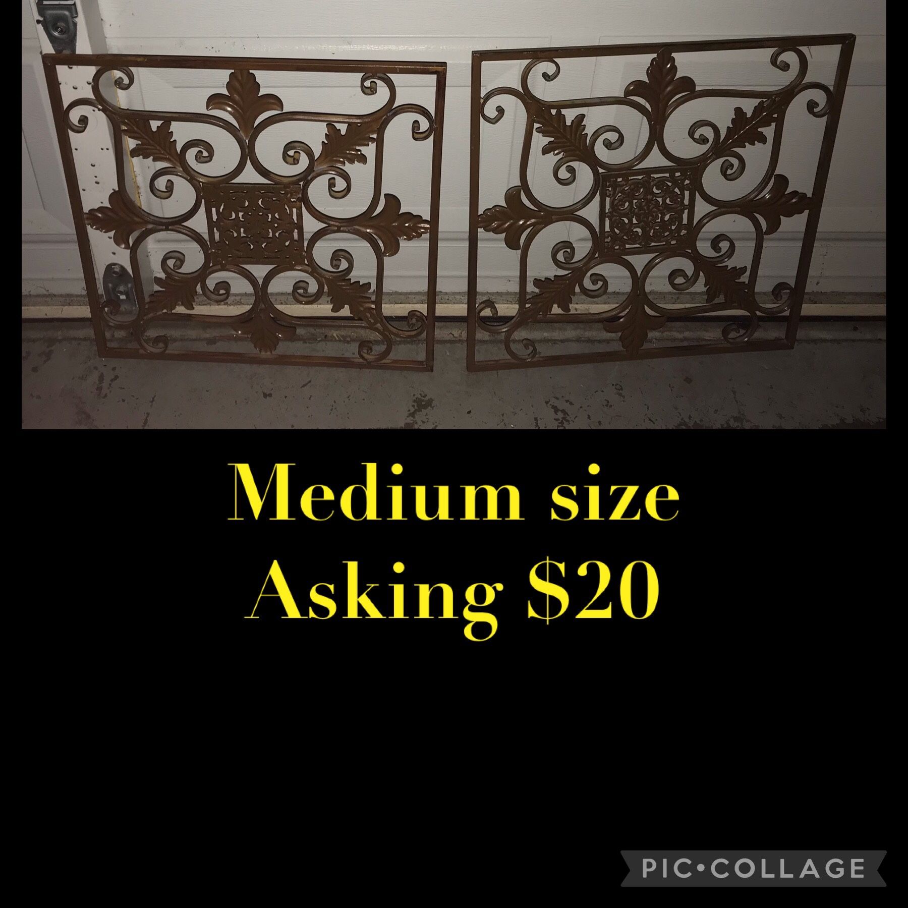 Medium size metal wall decor