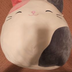 Squishmallow Karina Pink Gray White Cat 16" Stuffed Animal
