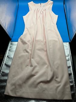 Calvin Klein pink solid knee length dress size 8