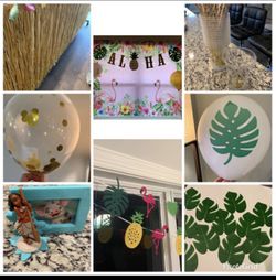 Total Moana Birthday Collection; backdrop 6.5'x5'; table skirt 9'; read desc below