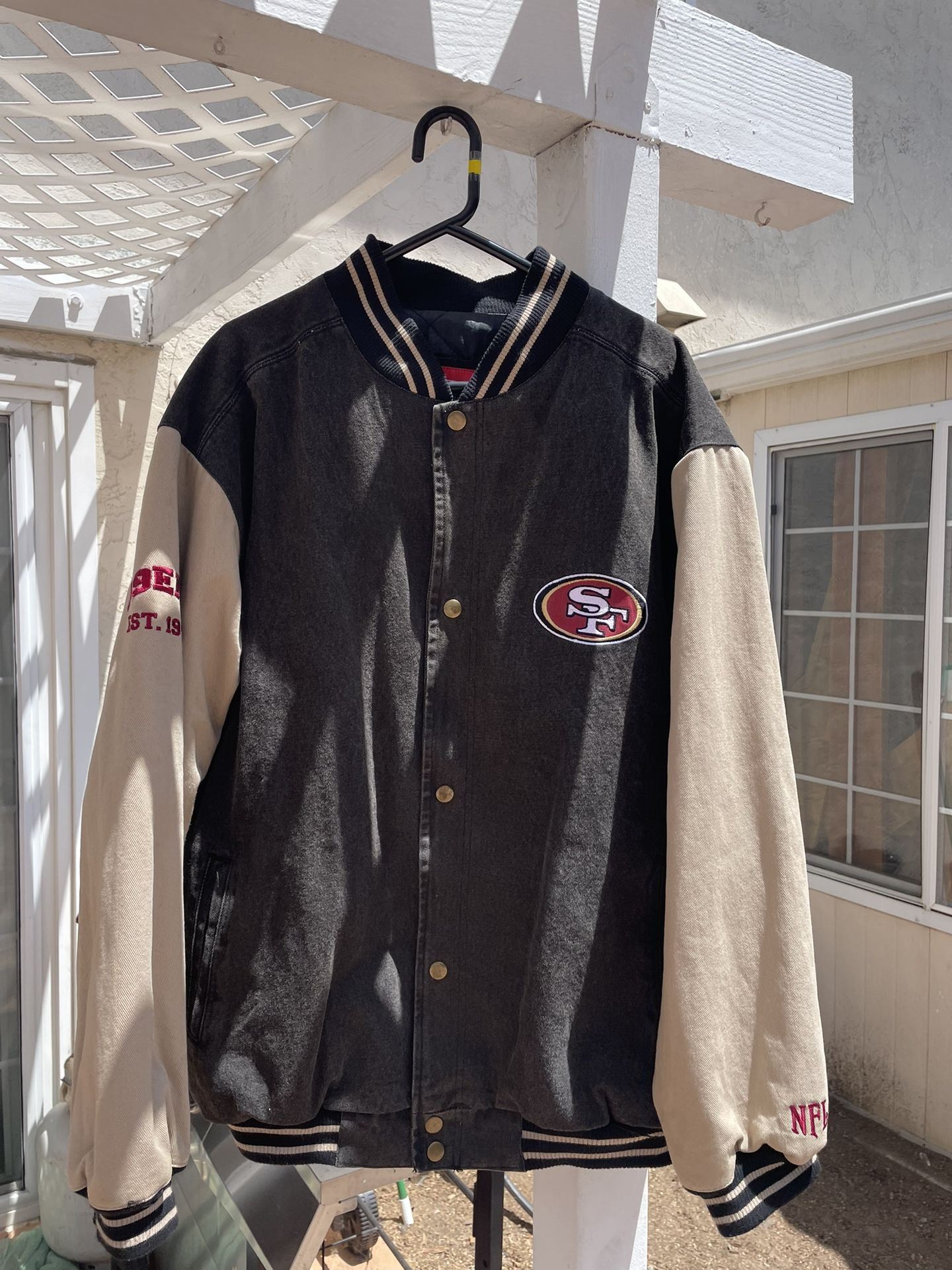 Rare 49ers Denim Bomber Jacket