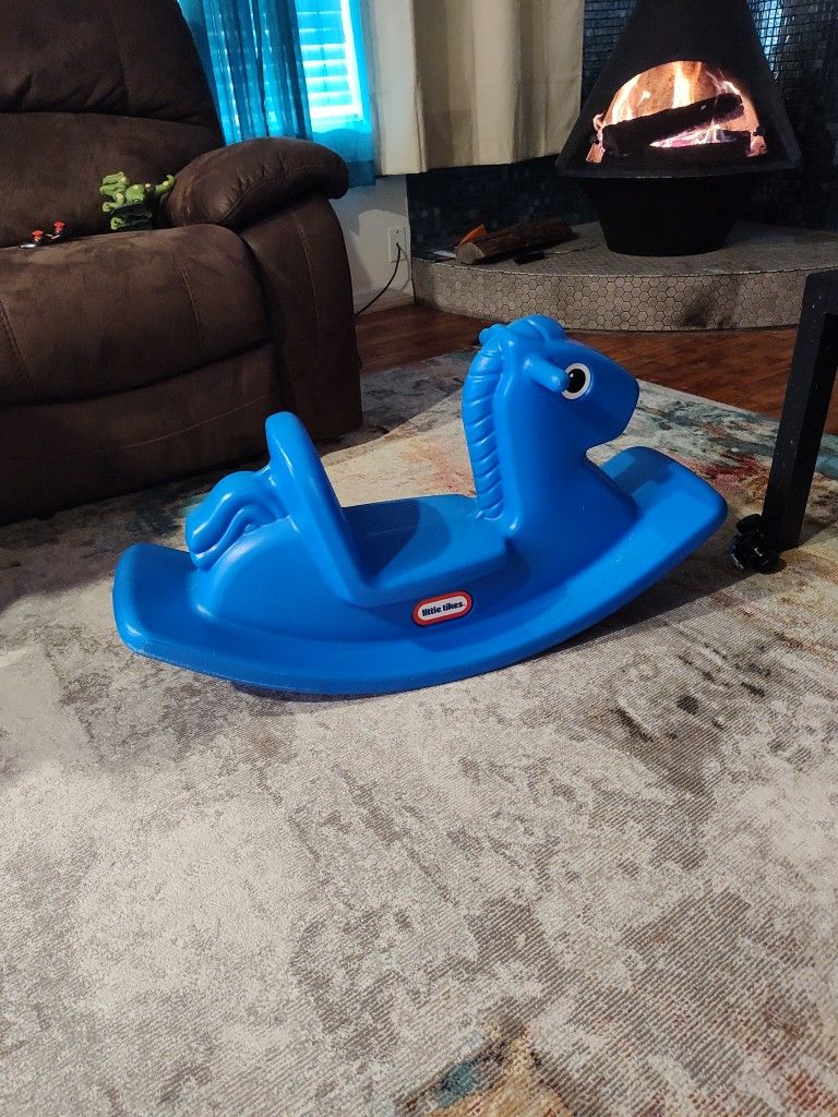 Blue Little tikes rocking horse