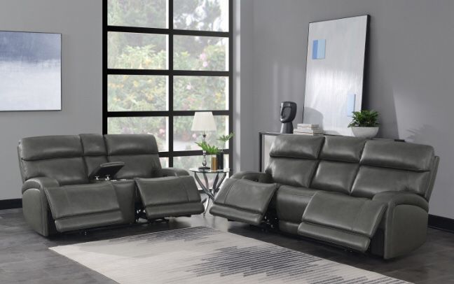 GRAY SOFA AND LOVE SEAT POWER RECLINERS (co) $2299