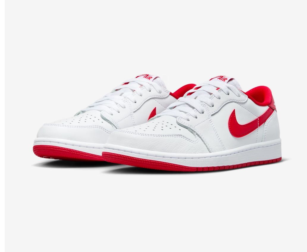 Men's Air Jordan 1 Retro Low OG White/University Red-White (CZ0790 161) sz 9.5