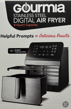 Air Fryer NEW IN SEALED BOX Gourmia 8 Quart Stainless Steel Digital Air Fryer