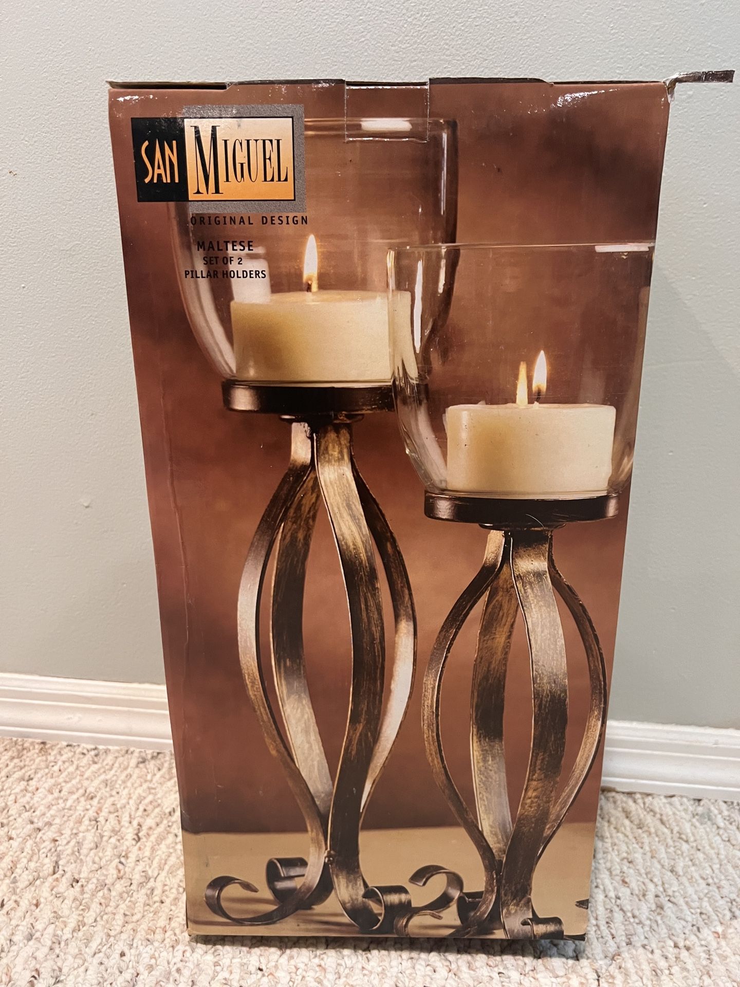 Candle Pillars Set Of 2 - Brand New!