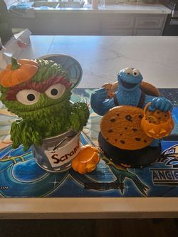 Sesame Street Halloween Figures Cookie Monster and Oscar