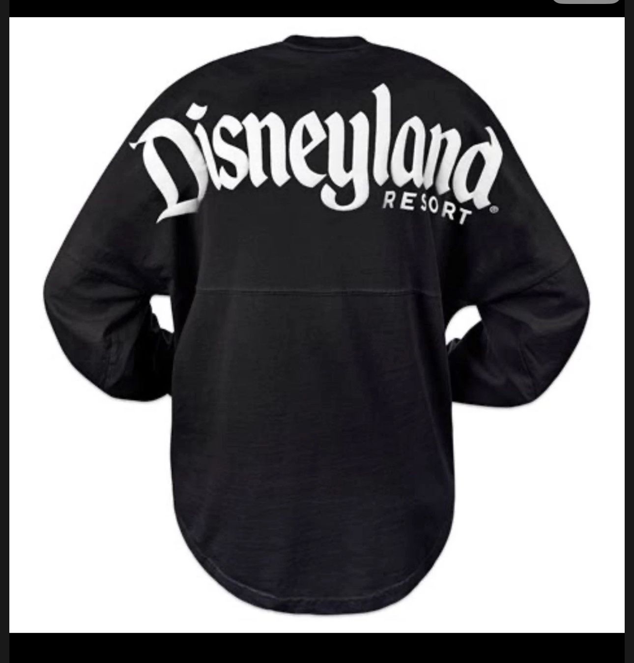 Disneyland Resort Spirit Jersey Black Long Sleeve T-Shirt Adult Small MSRP $90