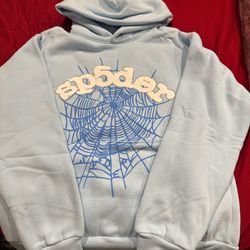 spider hoodie sky blue size L