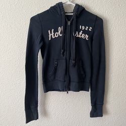 Hollister zip-up hoodie in Navy Blue  XS