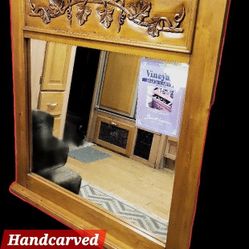 Hand Carved Dresser Mirror by Samuel Lawrence 